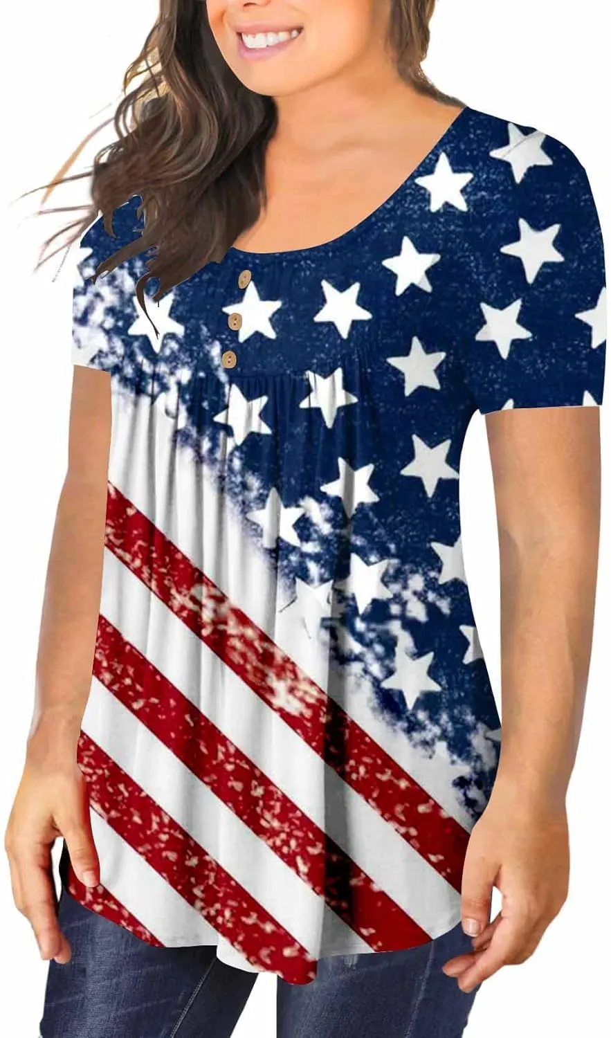 BeadChica Plus Size Tunic Tops For Leggings Casual Flowy Tshirts Ruched Blouses For Women