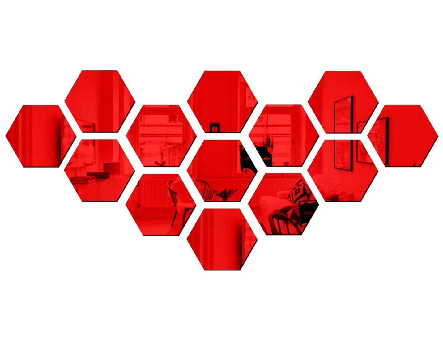 Bikri Kendra - Acrylic Abstract Wall Refrigerator Sticker, Red