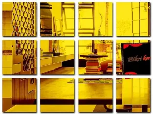 Bikri Kendra - Big Square 12 (Golden) Wall Mirrors Stickers for Hall Living Room Bedroom Kids Room Home Office 3D Acrylic Wall Stickers, Decorative Mirror Sticker
