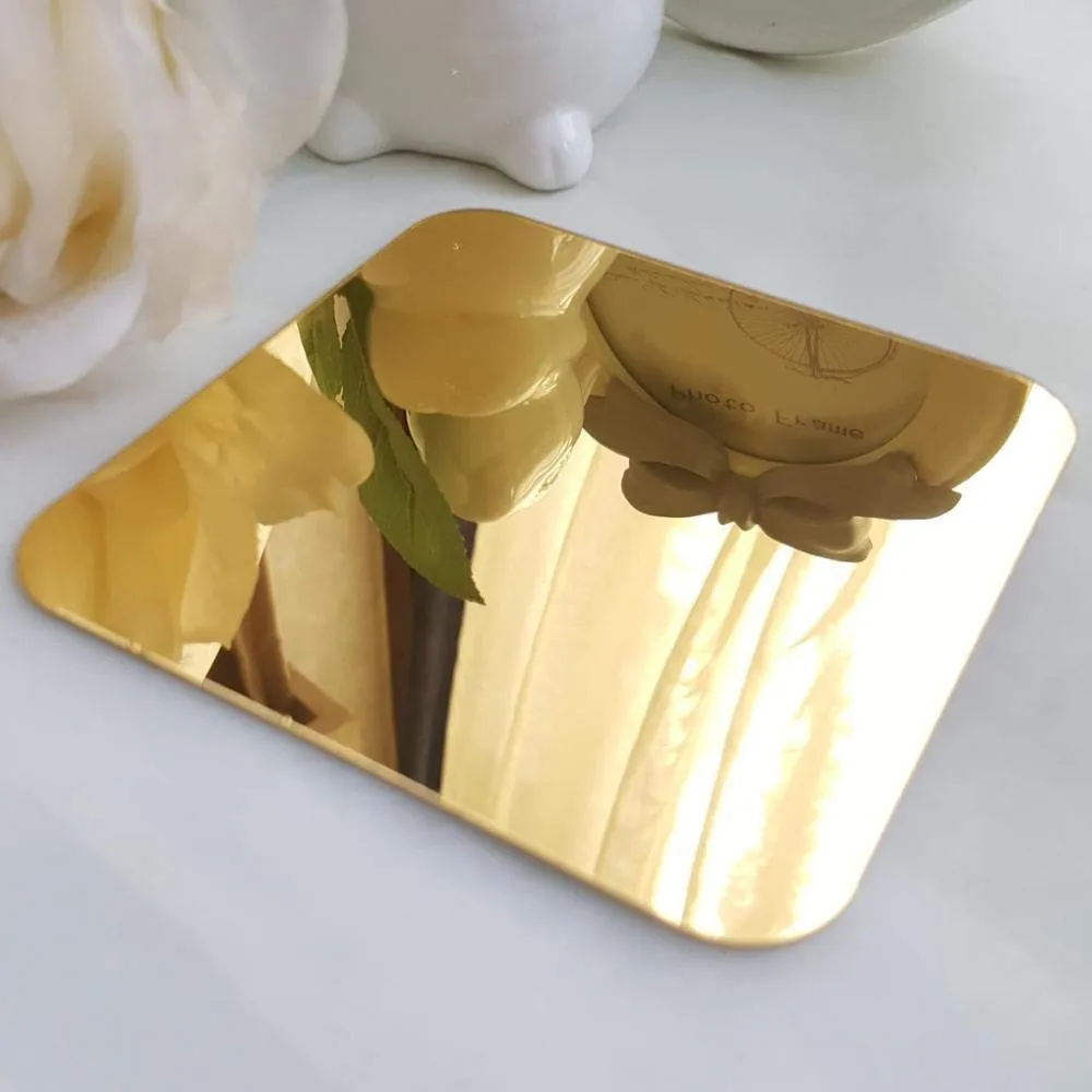 Bikri Kendra - Premium Acrylic Hexagon Rings 24-3D Mirror Wall Decor Stickers, 17x17x5cm (Golden)