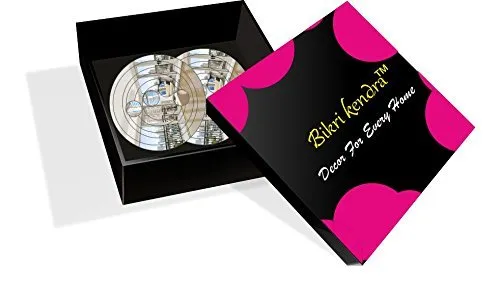 Bikri Kendra - Silver Krishna with Golden Stand 3D Acrylic Mirror Wall Stickers (Multicolour)