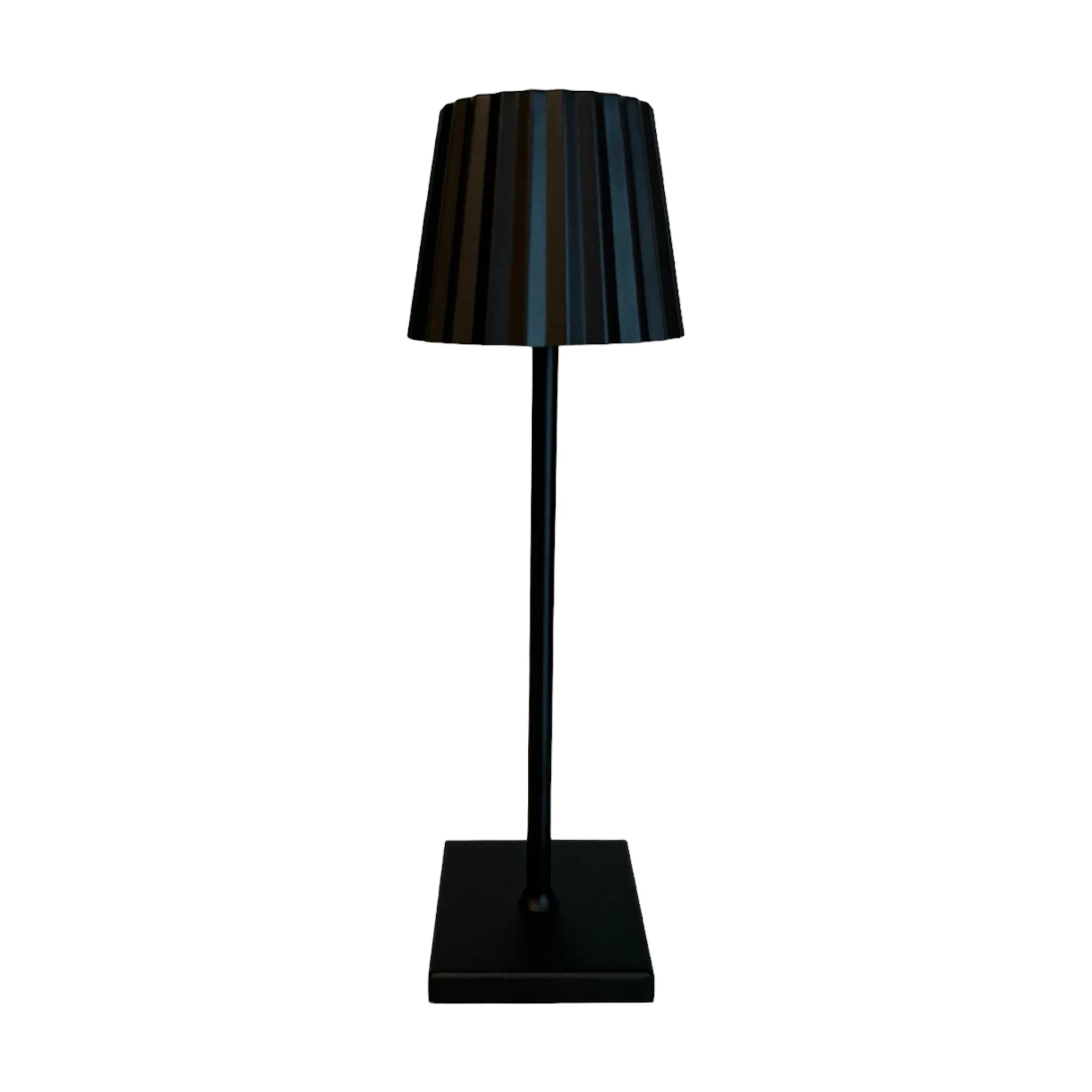 Black Luxury Metal Touch LED Rechargeable Pleated Table Lamp