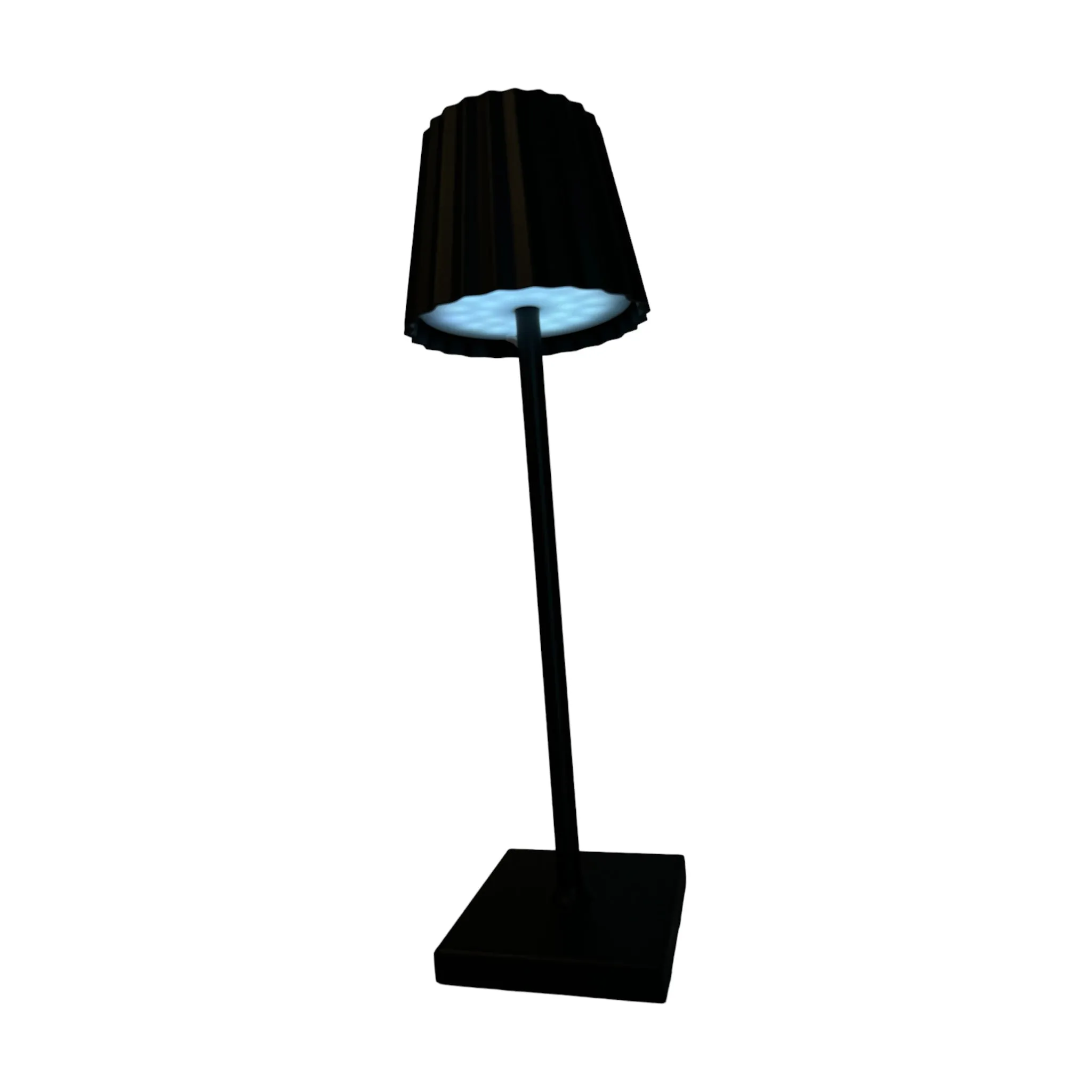 Black Luxury Metal Touch LED Rechargeable Pleated Table Lamp