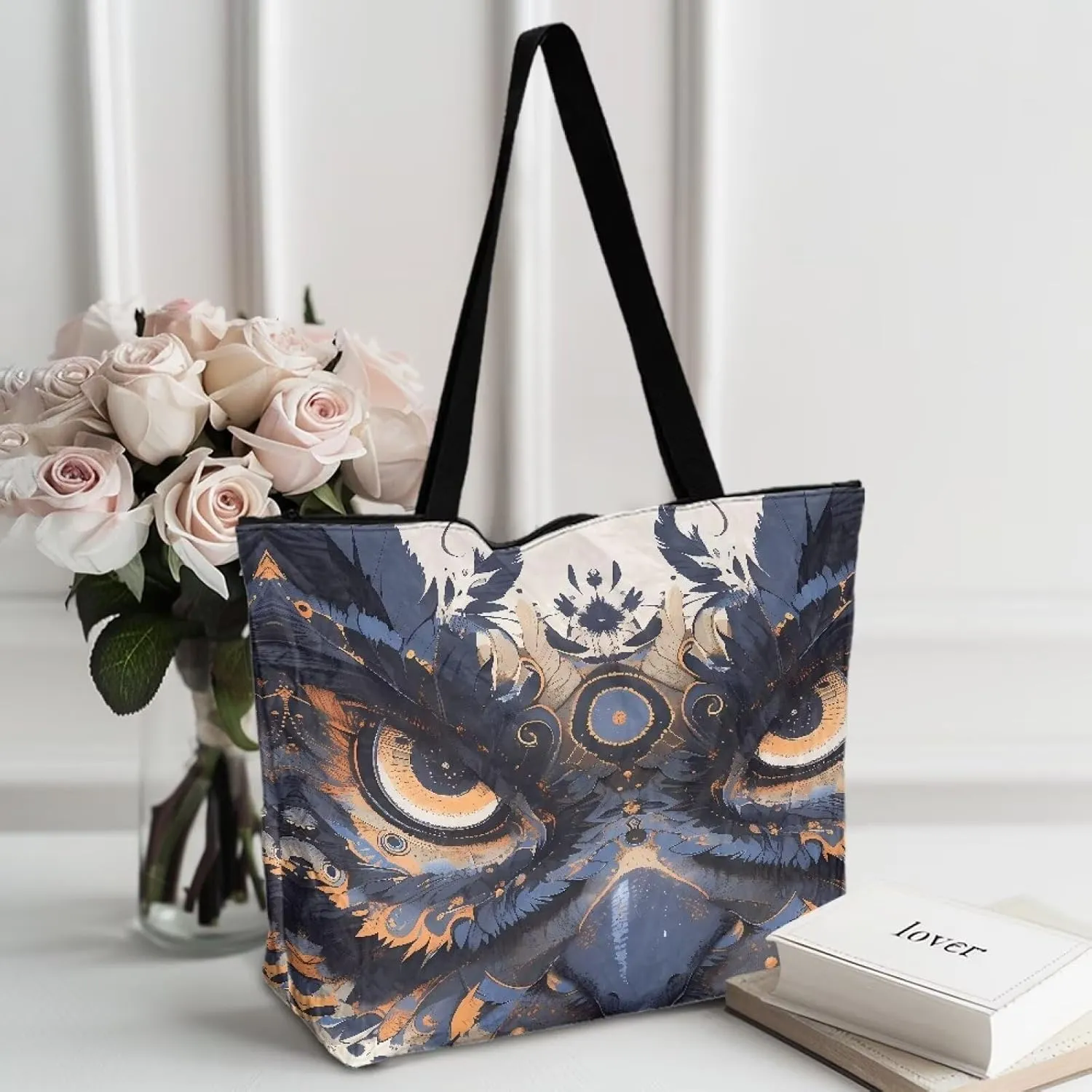 Border Collie Dog Women Handbag, Corgi Dog Shoulder Bag, Halloween Skull Spider Web Eco-Friendly Paper Tote Bags