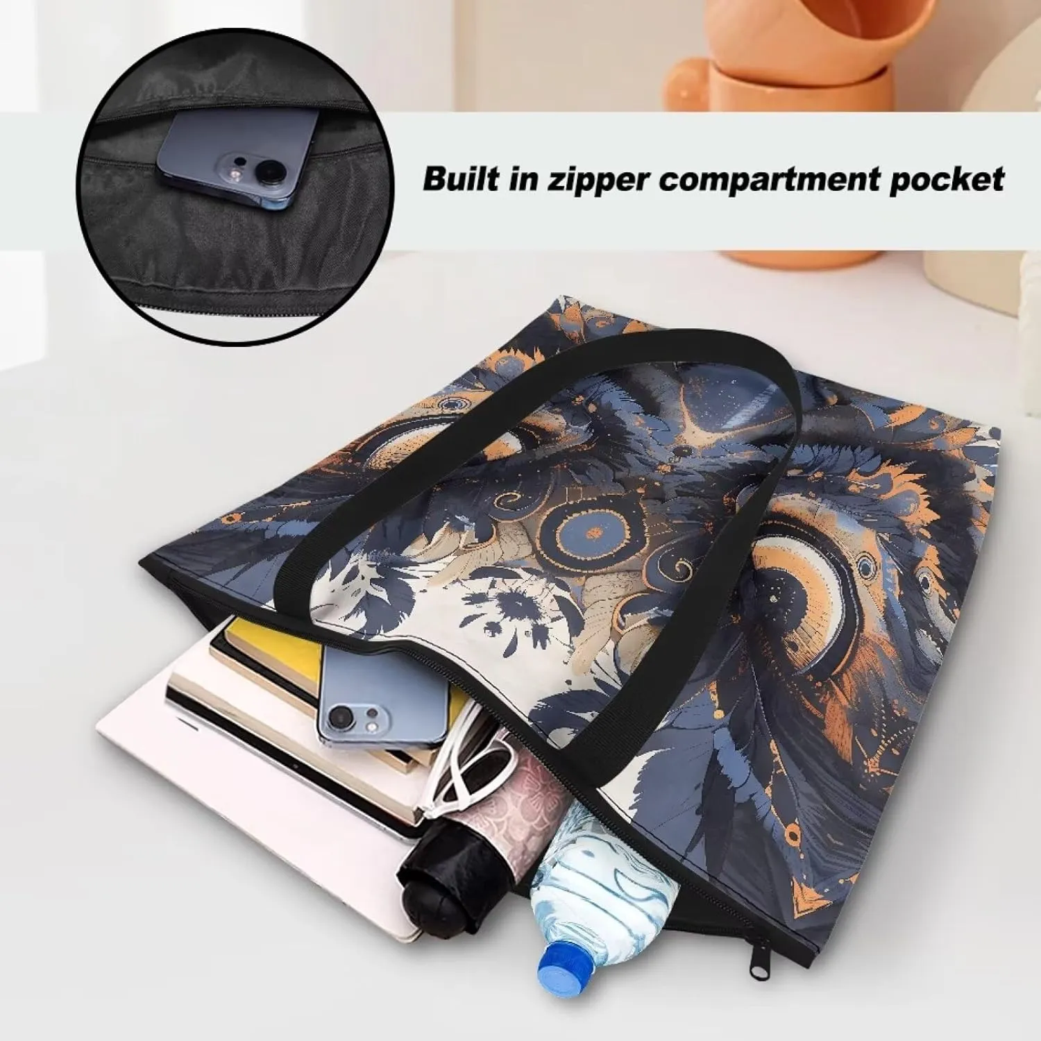 Border Collie Dog Women Handbag, Corgi Dog Shoulder Bag, Halloween Skull Spider Web Eco-Friendly Paper Tote Bags