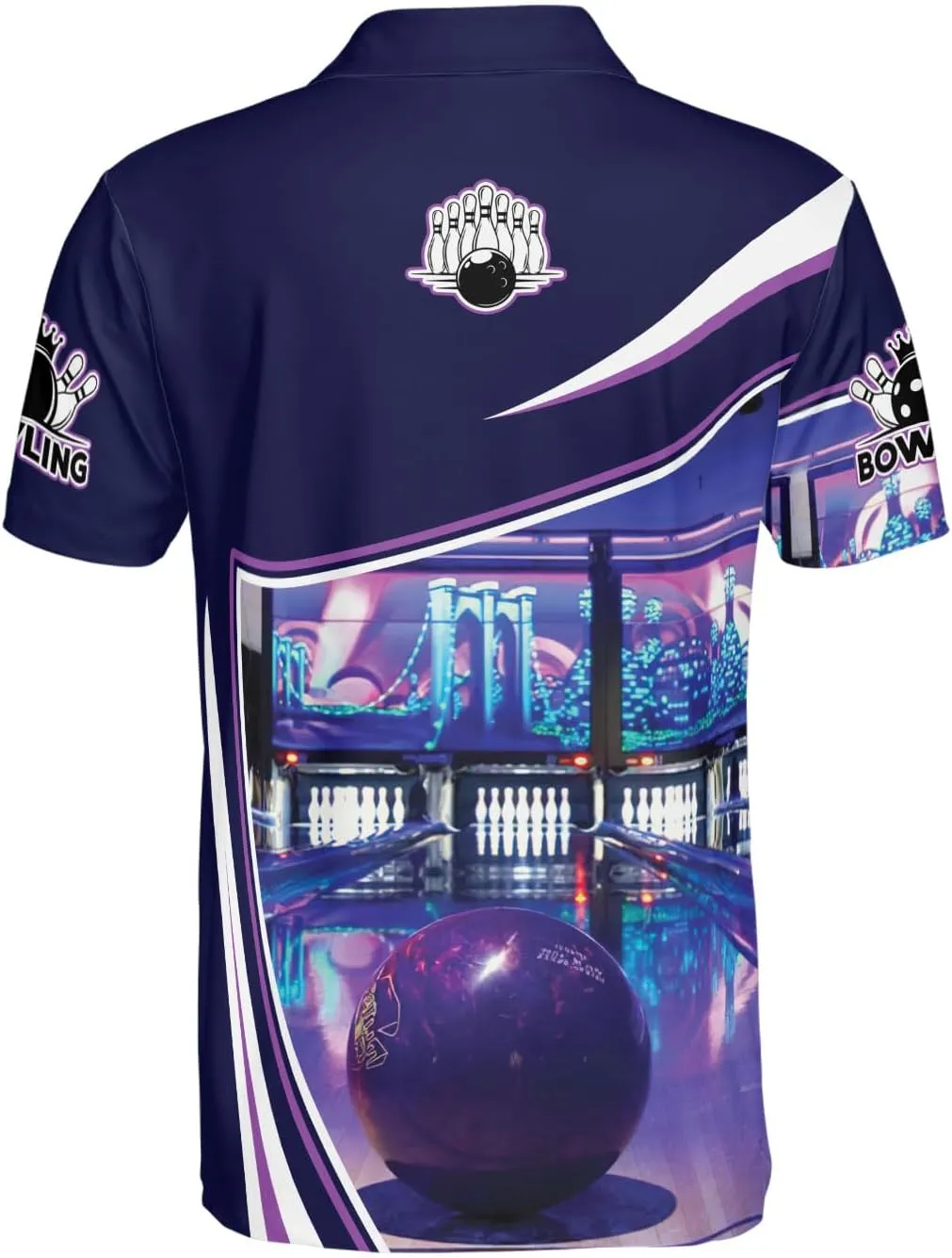 Bowling Polo Shirts 3D for Men & Women, Bowling Jersey Shirt, Team Bowling Shirts Short Sleeve Polo Gift
