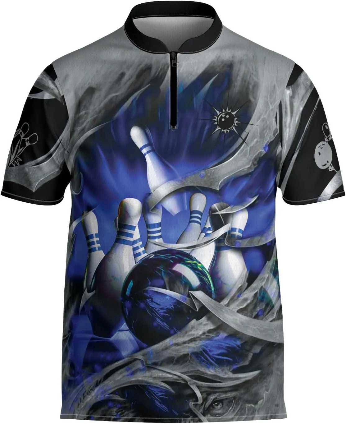 Bowling Polo Shirts 3D for Men & Women, Bowling Jersey Shirt, Team Bowling Shirts Short Sleeve Polo Gift