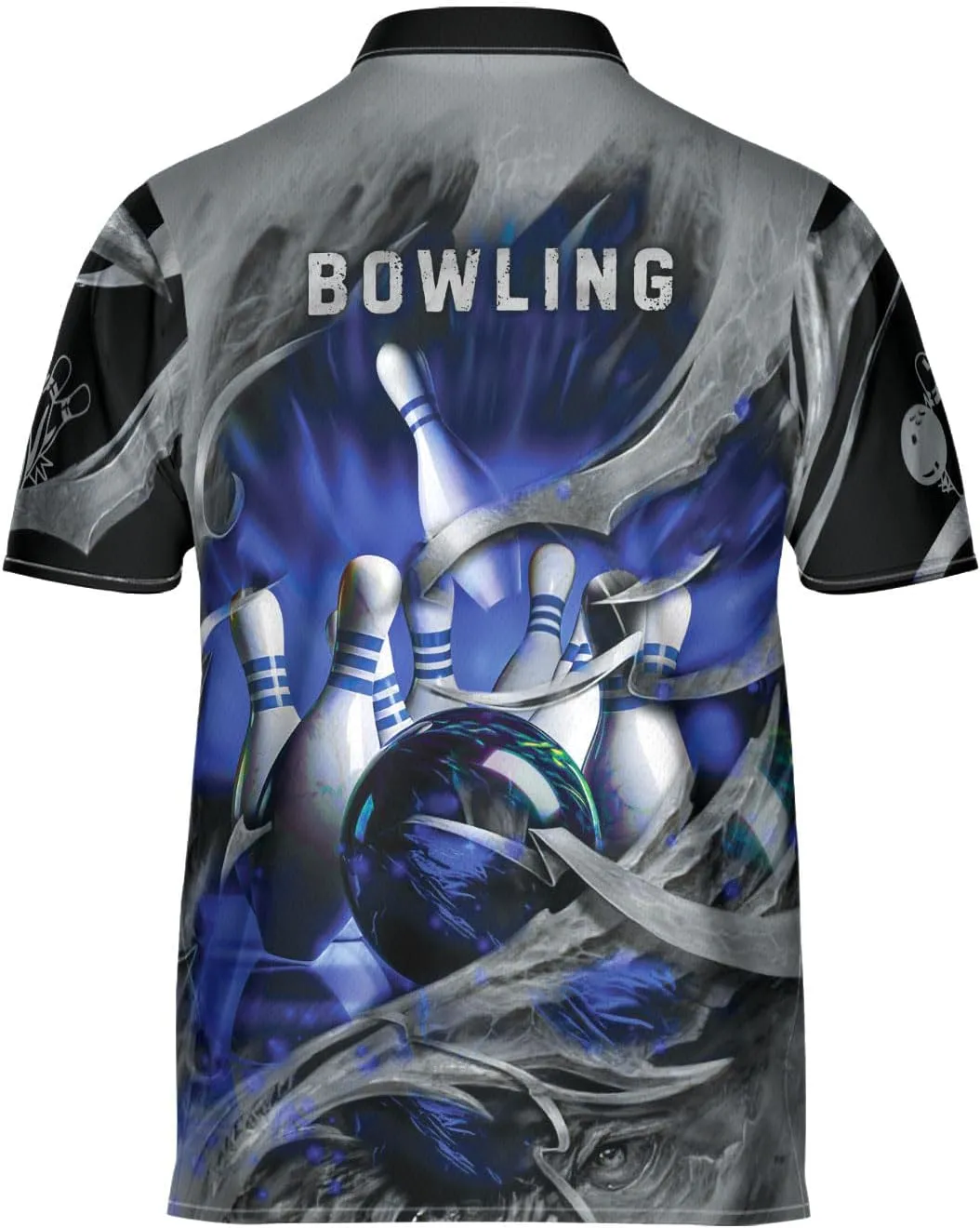 Bowling Polo Shirts 3D for Men & Women, Bowling Jersey Shirt, Team Bowling Shirts Short Sleeve Polo Gift