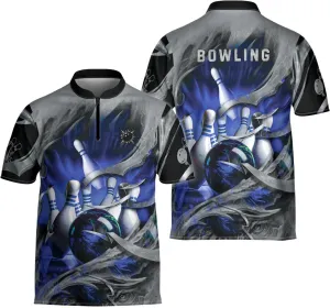 Bowling Polo Shirts 3D for Men & Women, Bowling Jersey Shirt, Team Bowling Shirts Short Sleeve Polo Gift