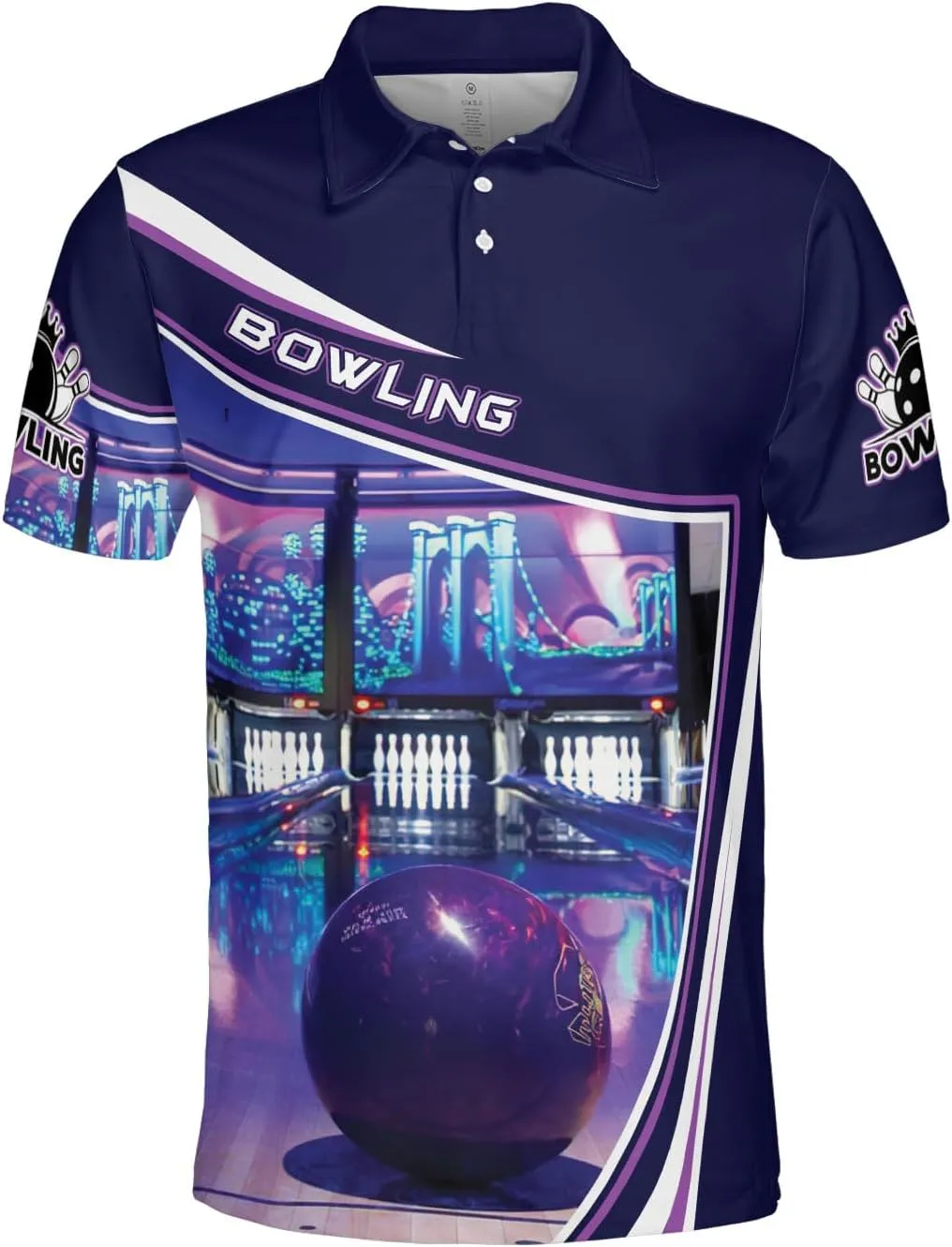 Bowling Polo Shirts 3D for Men & Women, Bowling Jersey Shirt, Team Bowling Shirts Short Sleeve Polo Gift