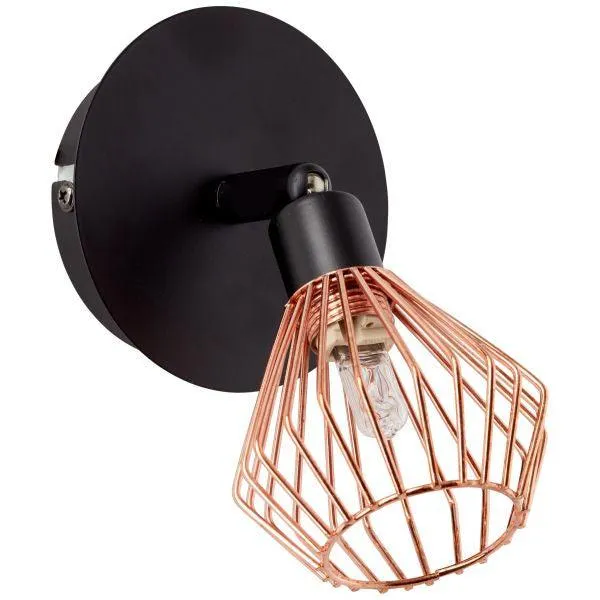Brilliant 1 Light 33W Dalma Spotlight - Black & Copper | 21010/76