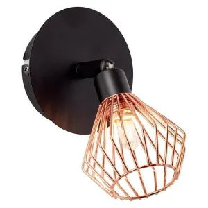 Brilliant 1 Light 33W Dalma Spotlight - Black & Copper | 21010/76