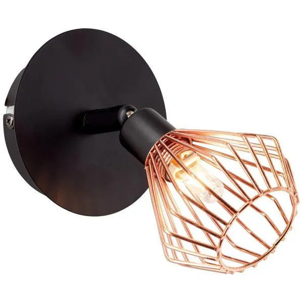 Brilliant 1 Light 33W Dalma Spotlight - Black & Copper | 21010/76