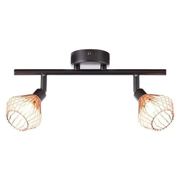 Brilliant 2 Light 66W Dalma Spotlight - Black & Copper | 21013/76