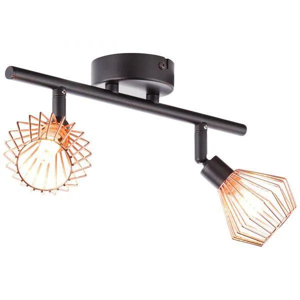 Brilliant 2 Light 66W Dalma Spotlight - Black & Copper | 21013/76