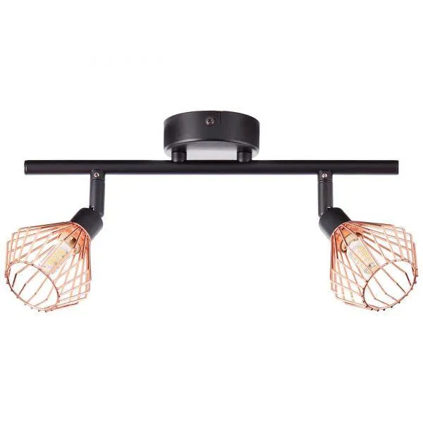 Brilliant 2 Light 66W Dalma Spotlight - Black & Copper | 21013/76