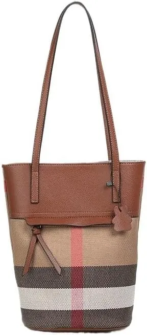 Bucket Canvas Plaid Shoulder Bag