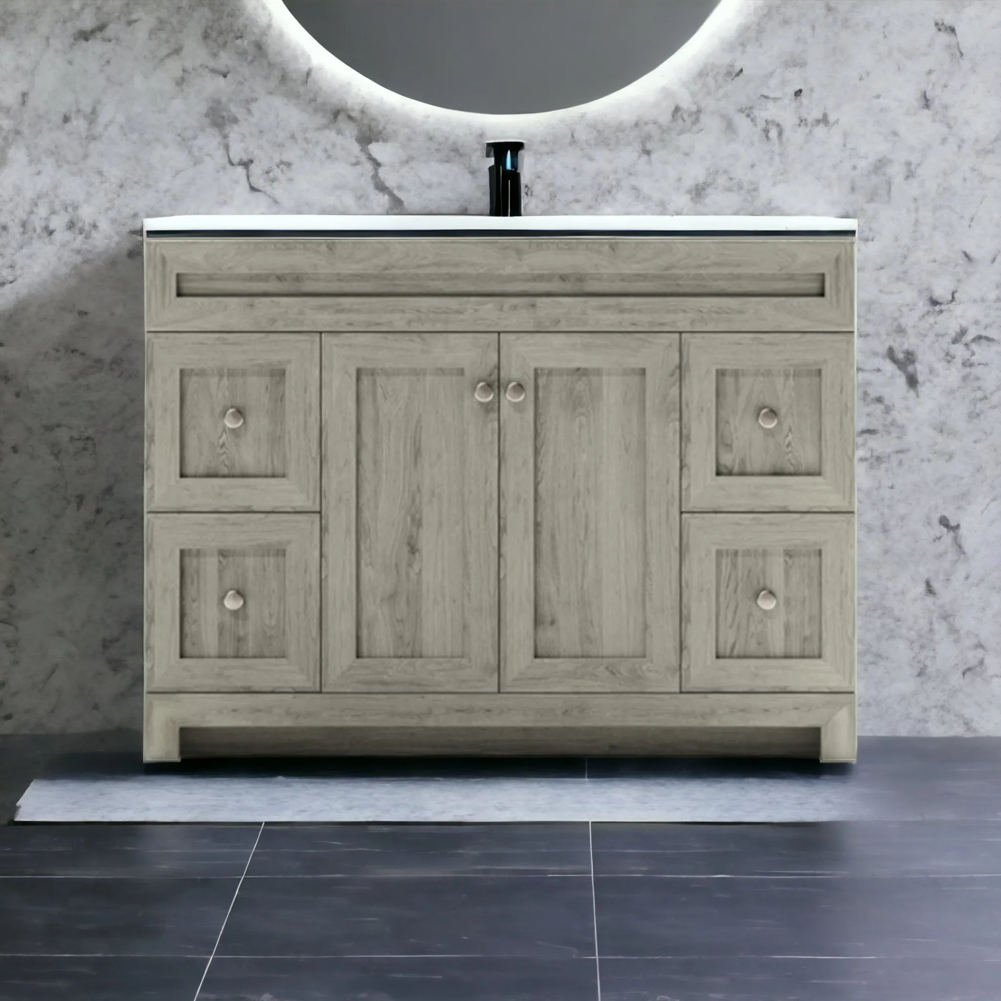 CABINETSMITH- 48" CANADIAN Bathroom Vanity With Quartz top (8 COLORS AVAILABLE)