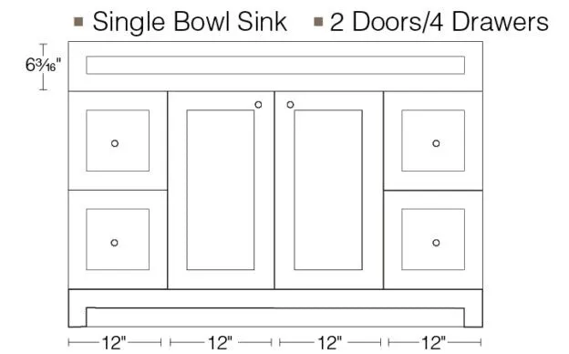 CABINETSMITH- 48" CANADIAN Bathroom Vanity With Quartz top (8 COLORS AVAILABLE)