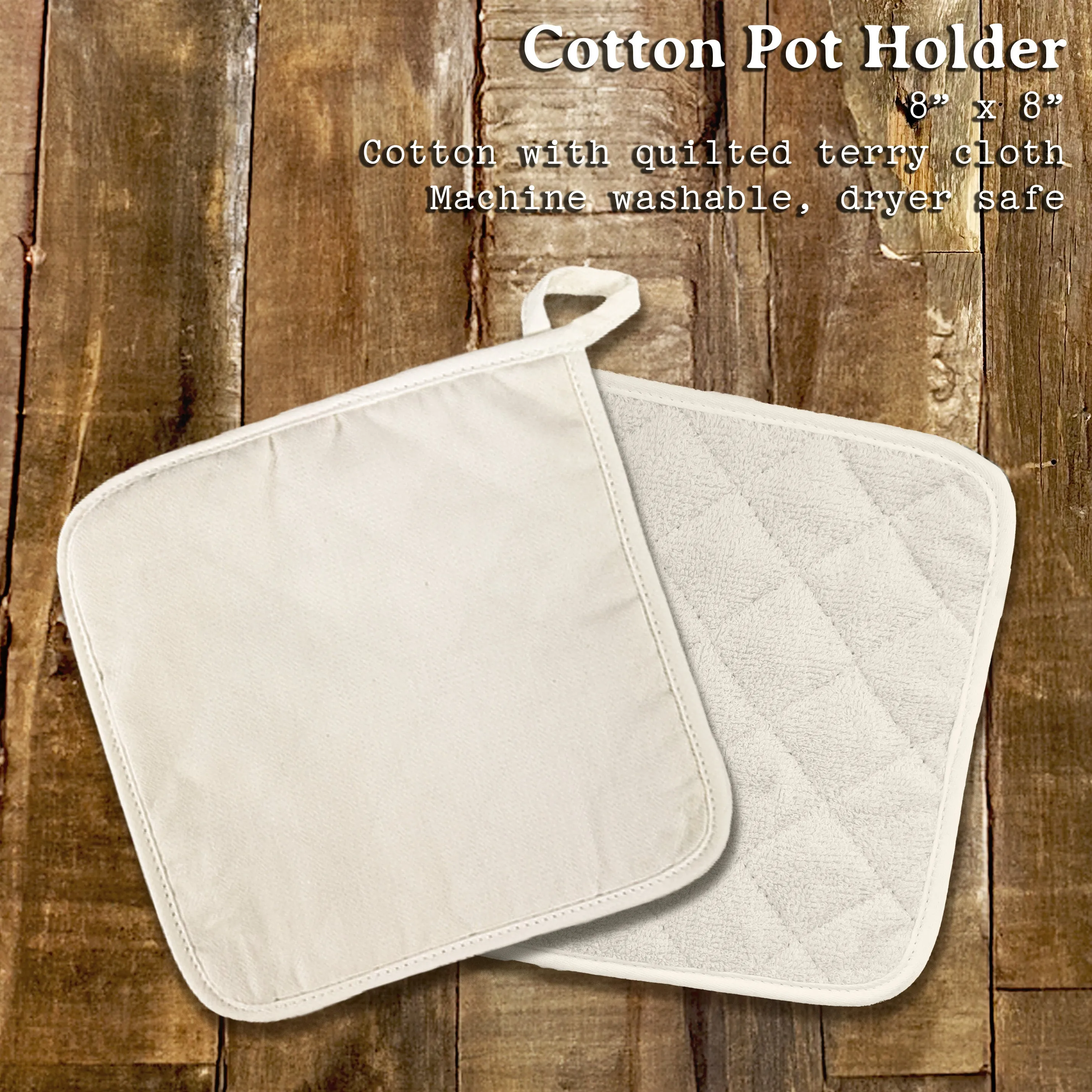 Candle and Pine Arrangement - Cotton Pot Holder