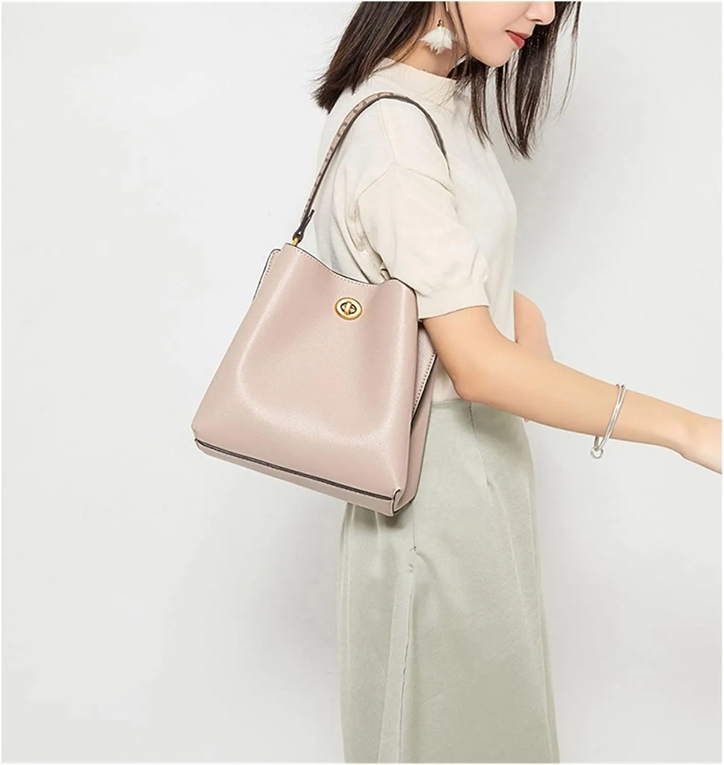 Casual Bucket Bag For Women Handbags Large Capacity Fashion Female Shoulder Bag Ladies Messenger Bag Totes(A)