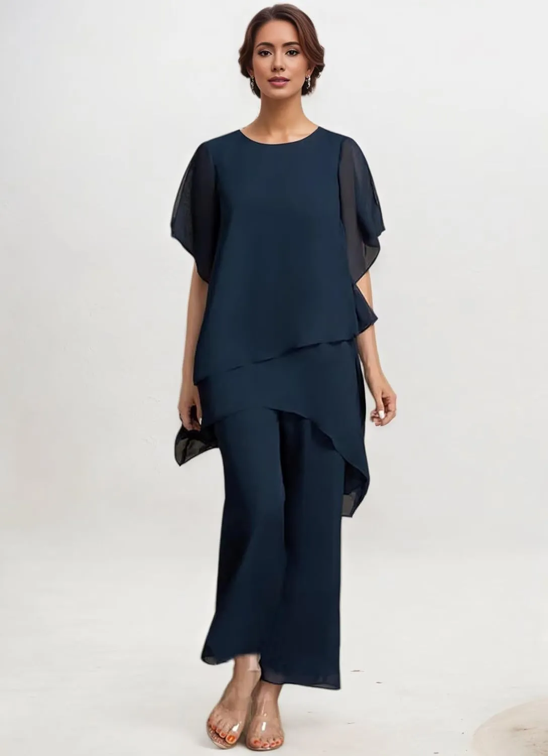Chiffon Mother of The Bride Pant Suits for Women 2 PCS Pant Suits for Women Dressy 2025