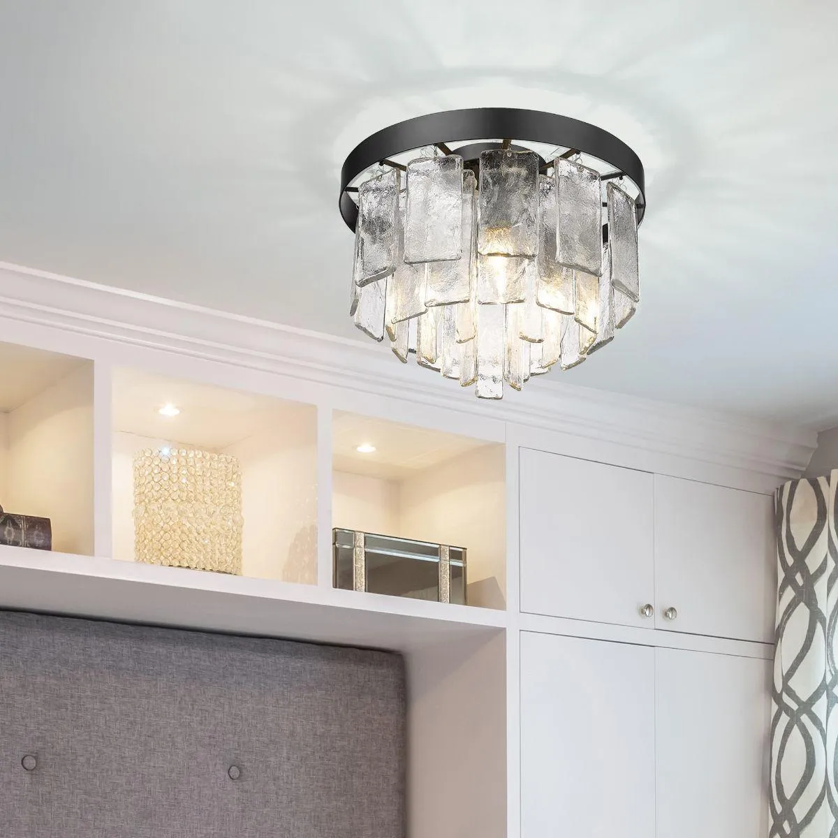 Ciara 13 in. 3 Lights Flush Mount Light Matte Black Finish
