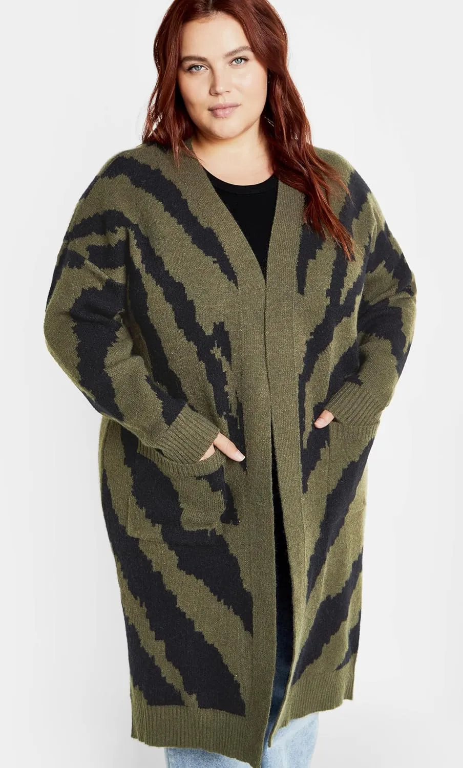City Chic Women's Plus Size Earn Your Stripes Cardigan