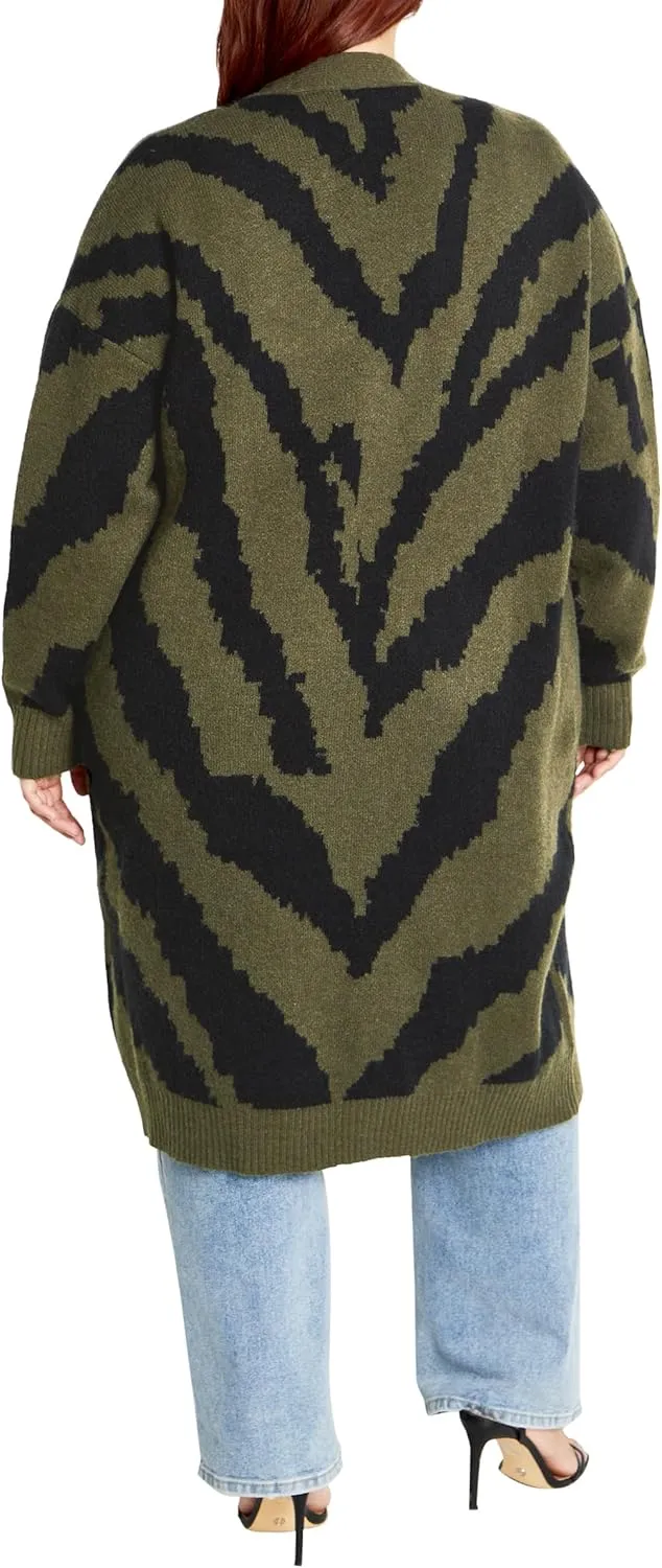 City Chic Women's Plus Size Earn Your Stripes Cardigan