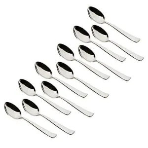 Classic by Embassy Dessert Spoon, Set of 12, Stainless Steel, 18.8 cm (Impress, 14 Gauge)
