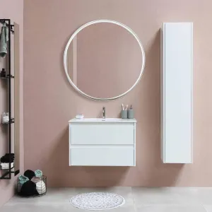 COCOVEY Texture Matt White Mild Steel Mirror for Bedroom, Living Room,Dressing Room,Bathroom, Home, Office Wall Mounted Decorative Mirror