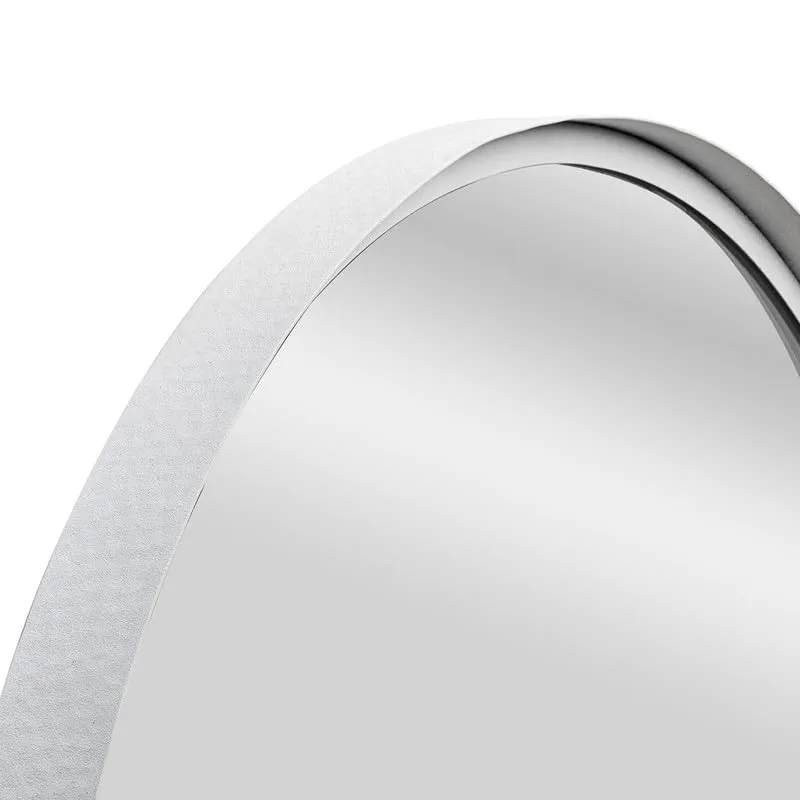 COCOVEY Texture Matt White Mild Steel Mirror for Bedroom, Living Room,Dressing Room,Bathroom, Home, Office Wall Mounted Decorative Mirror