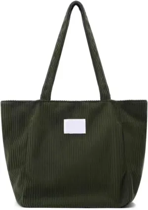 Corduroy Bag Handbags for Women Shoulder Bags Female Soft Environmental Storage Reusable