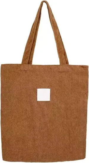 Corduroy Bag Handbags for Women Shoulder Bags Female Soft Environmental Storage Reusable