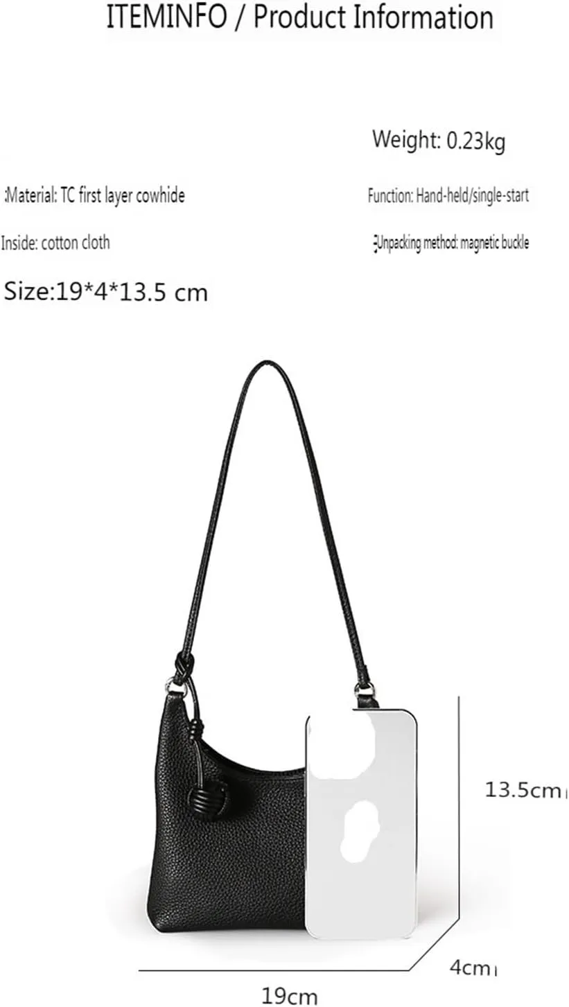 Cowhide Shoulder Tote Underarm Bag