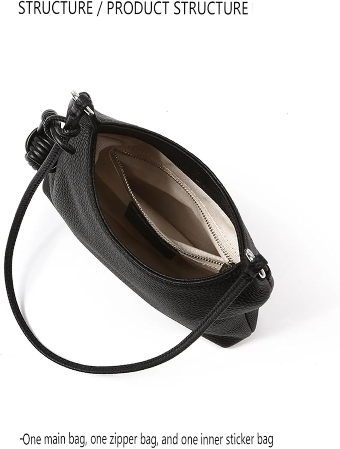 Cowhide Shoulder Tote Underarm Bag