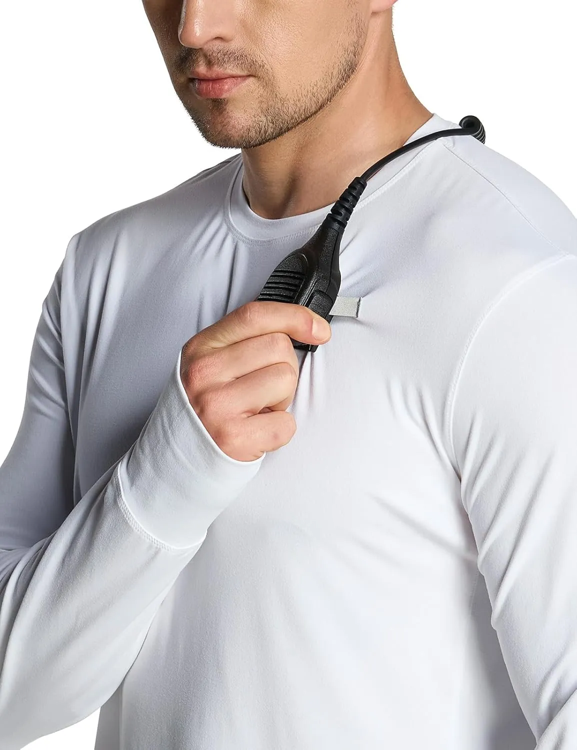 CQR Men's UPF50  Sun Protection Shirts, Quick Dry Long Sleeve Rash Guard, Athletic Running Workout Fishing Cooling Shirts