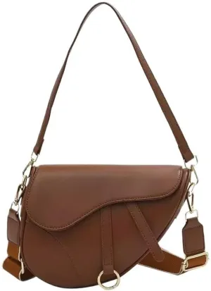 Crossbody Netroots Saddle Bag(Brown)
