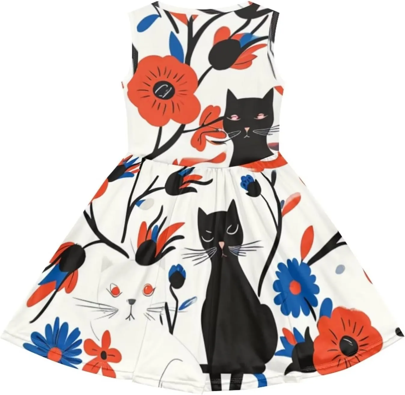 Cute Animal Dress for Girls Sleeveless Loose Fit Summer Dresses with Pockets Swing Sundress