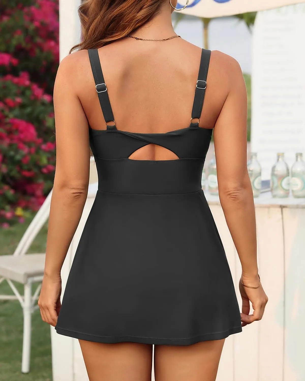 Daci Women's One Piece Swimdress - Tummy Control Swimsuit Full Coverage Modest Skirted Bathing Suit with Pockets 2025