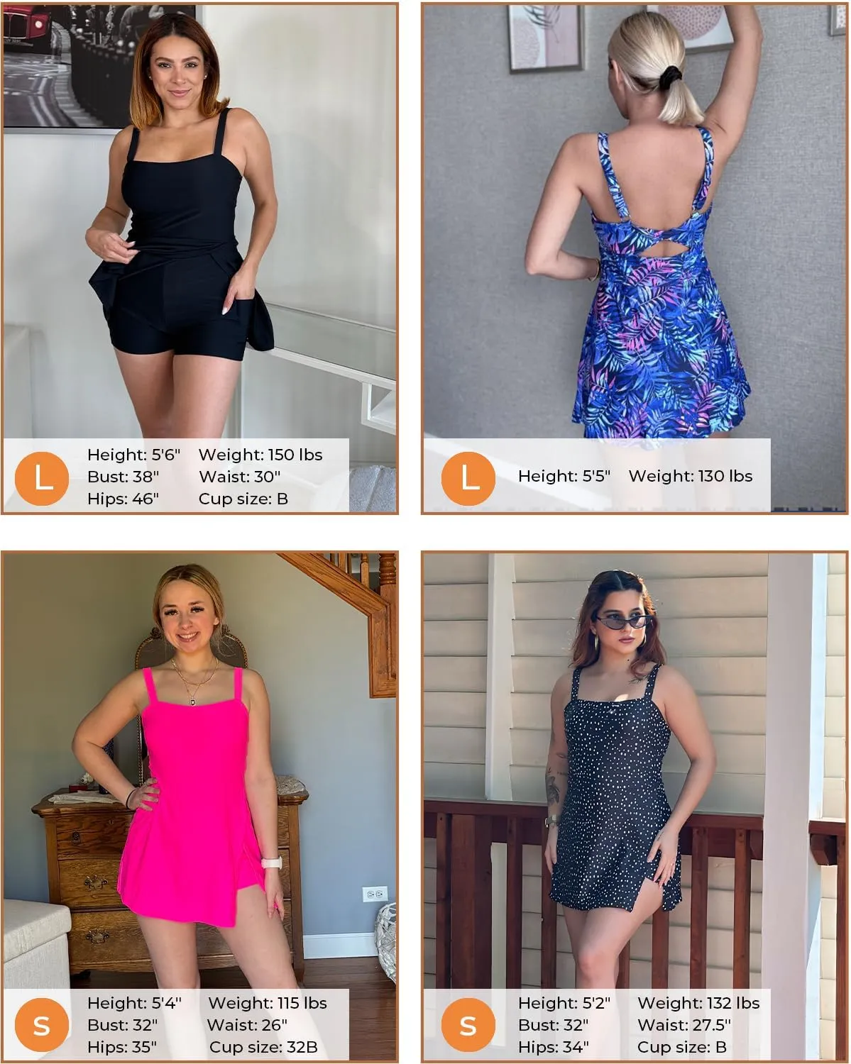 Daci Women's One Piece Swimdress - Tummy Control Swimsuit Full Coverage Modest Skirted Bathing Suit with Pockets 2025