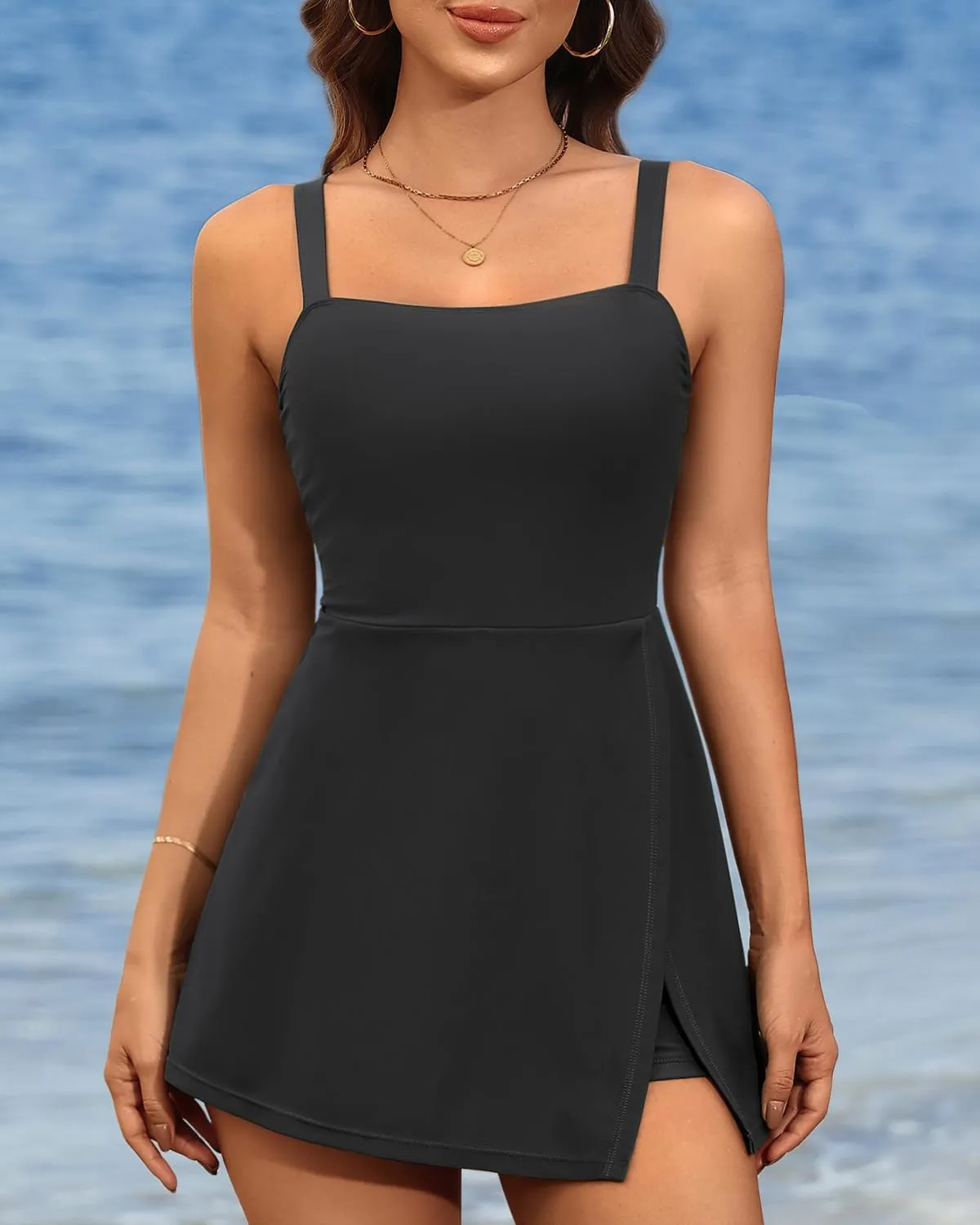 Daci Women's One Piece Swimdress - Tummy Control Swimsuit Full Coverage Modest Skirted Bathing Suit with Pockets 2025