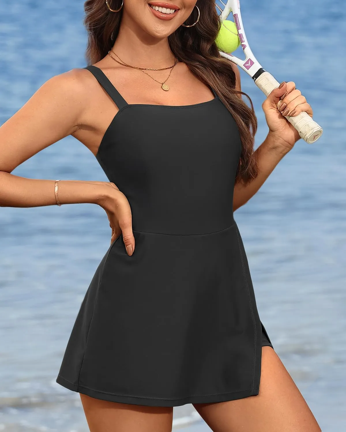 Daci Women's One Piece Swimdress - Tummy Control Swimsuit Full Coverage Modest Skirted Bathing Suit with Pockets 2025