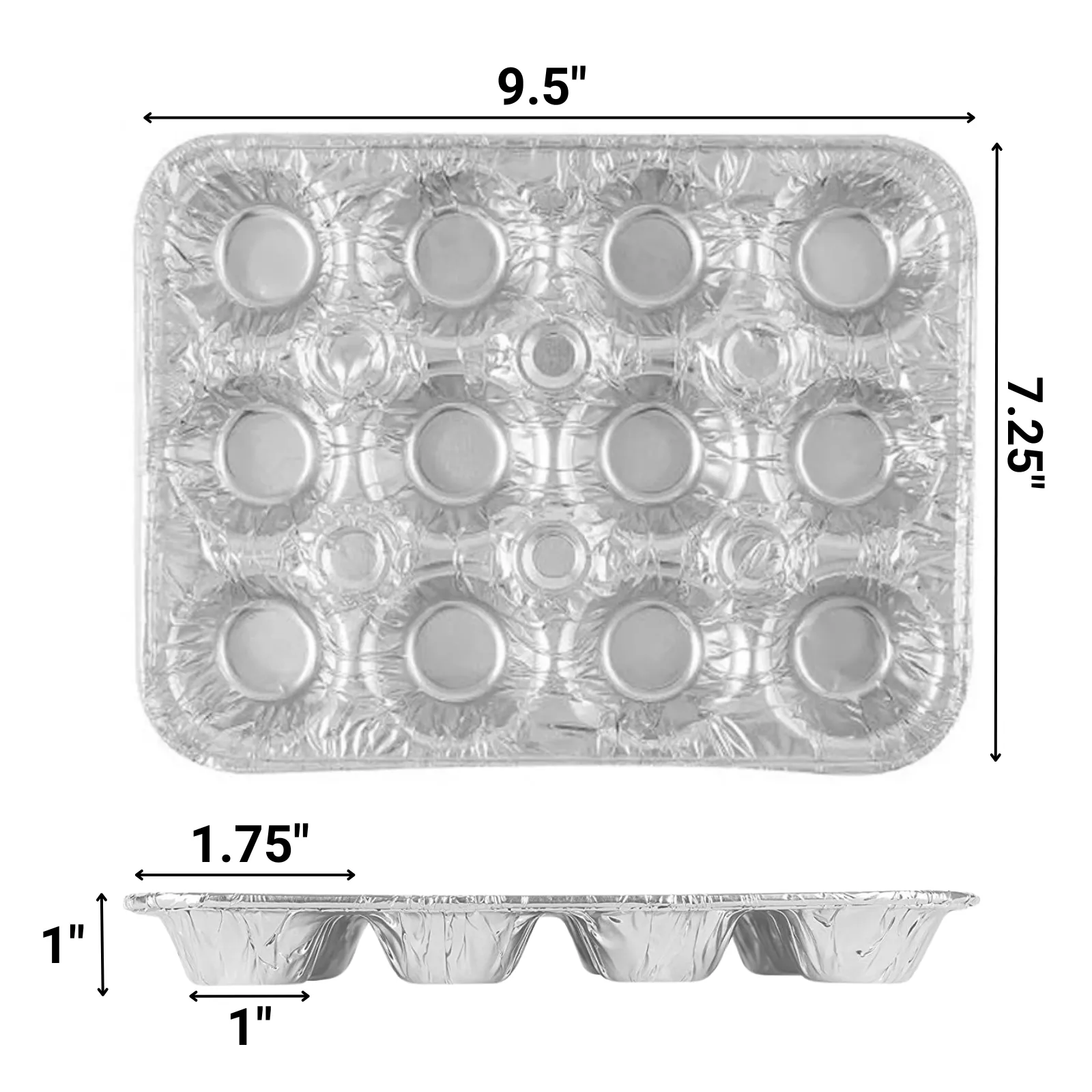 Disposable Aluminum Mini Muffin Foil Pan 12 Cups
