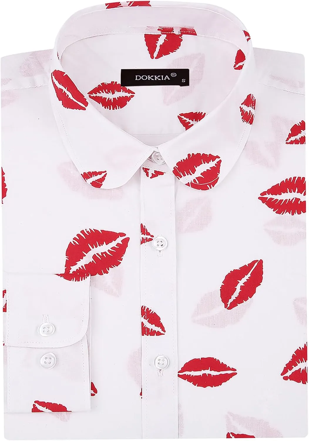 DOKKIA Women's Hawaiian Shirt Blouses Tropical Aloha Casual Floral Work Luau Party Short Sleeve Tops
