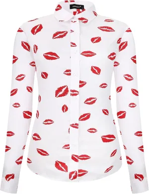 DOKKIA Women's Hawaiian Shirt Blouses Tropical Aloha Casual Floral Work Luau Party Short Sleeve Tops