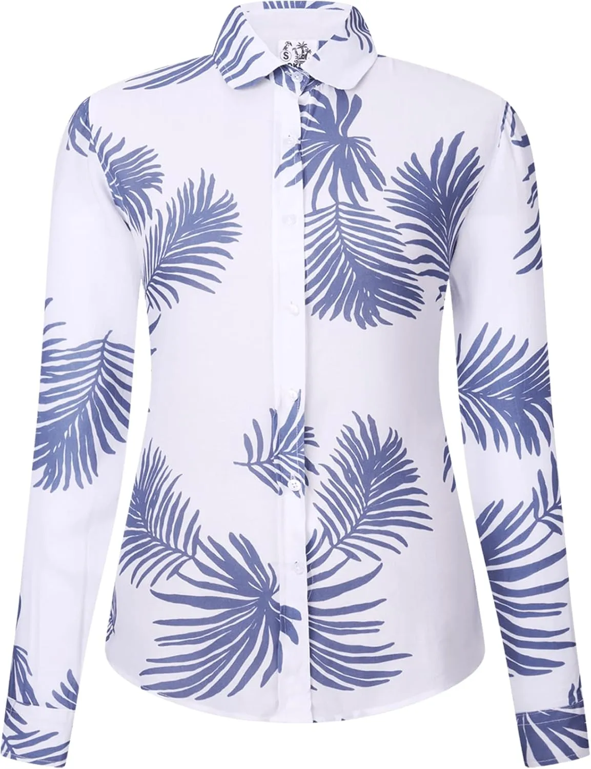 DOKKIA Women's Hawaiian Shirt Blouses Tropical Aloha Casual Floral Work Luau Party Short Sleeve Tops