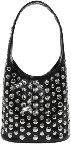 Dot Studded Underarm Bucket Bag