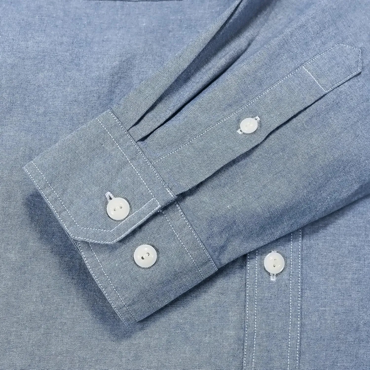 Dubinik Chambray Shirt Men Long Sleeve Cotton Work Shirts with 2 Pockets Casual Button Down
