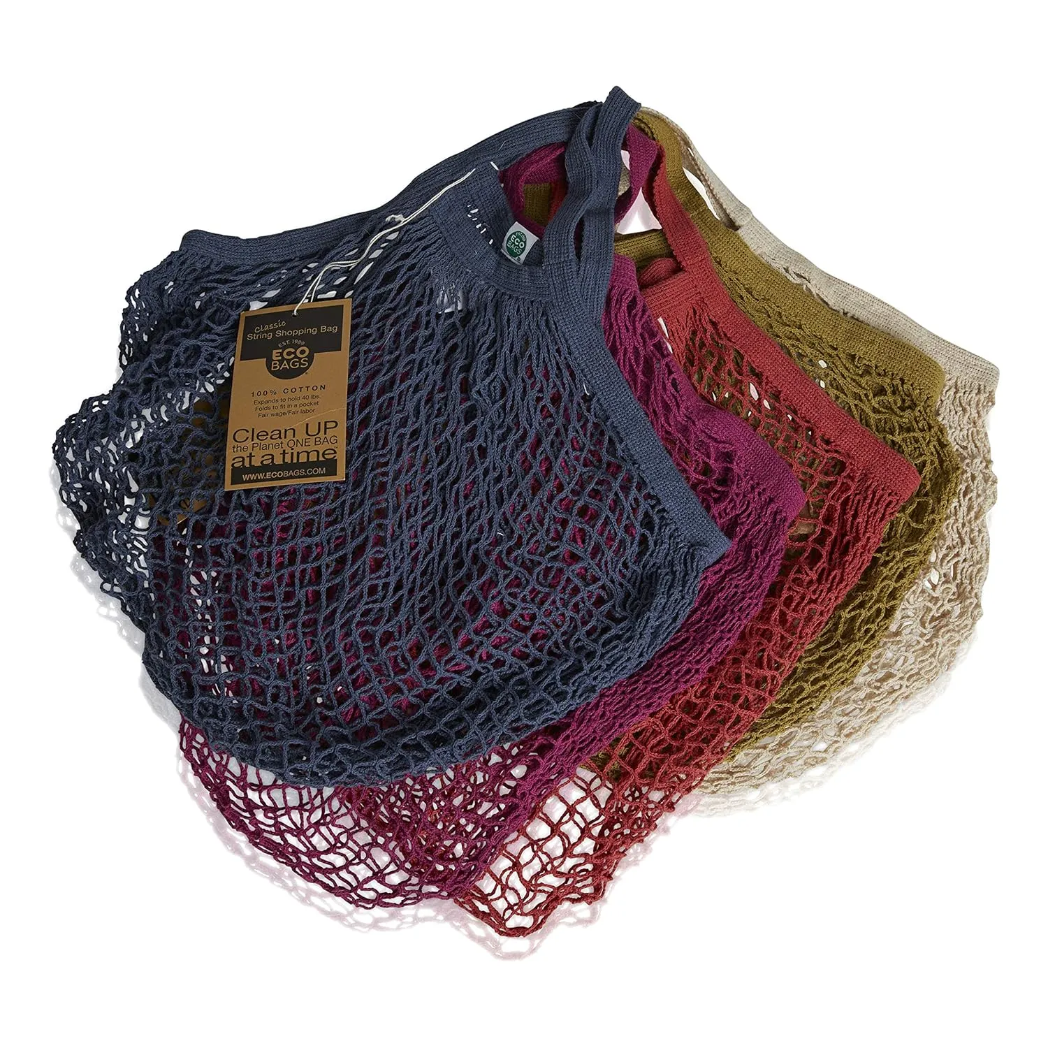ECOBAGS Earthtones Set String Bags (5 pack net bags)